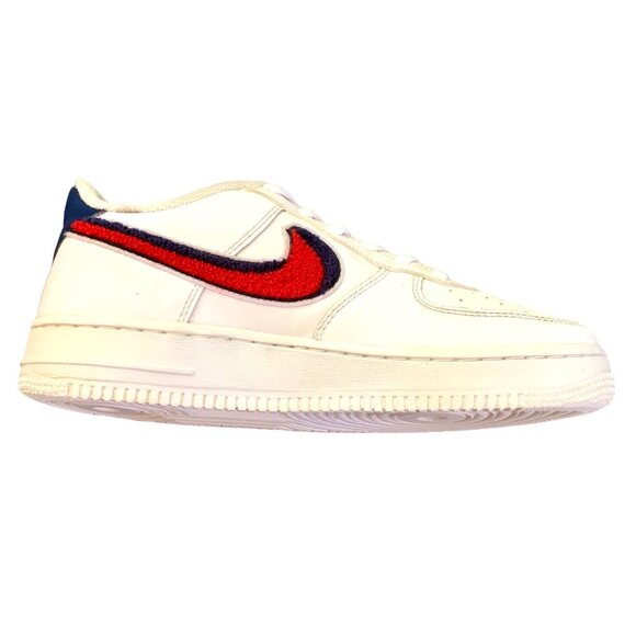 Nike Air Force 1 3D Chenille Swoosh Low Top Sneakers White Red 5.5Y Y2K Classic - Picture 6 of 12
